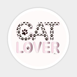 CAT LOVER Paws Cup Pink Magnet